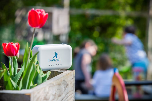 Ozon Warngerät, die EASY IOT BOX - OZON WARNUNG ist mobil mittels Anschluss an eine 5VDC Powerbank 